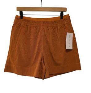 Athleta, NWT, Echo Short, Dark Orange W/ Black, Stretchy Waist, Women's Sz 10, L